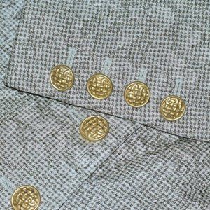 Escada Margaretha‎ Ley Silk Wool Gold Buttons Womans Blazer Jacket Size 40